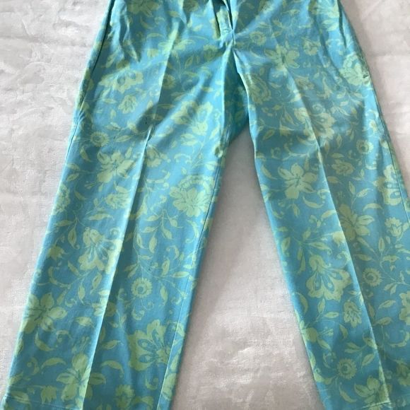 J.H. Collectibles lime green and shy blue capris size 10. - Picture 1 of 7
